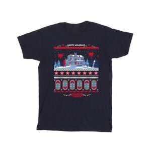 Netflix Mens Stranger Things Fair Isle T-Shirt / Navy Blue